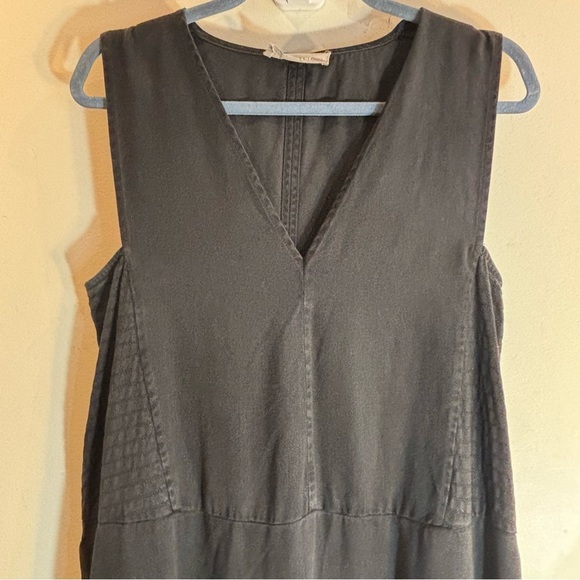 EVERLANE Sz L 100% Tencel Washed Out Look Tiered Flowy Pockets Sleeveless Dress - Picture 7 of 10